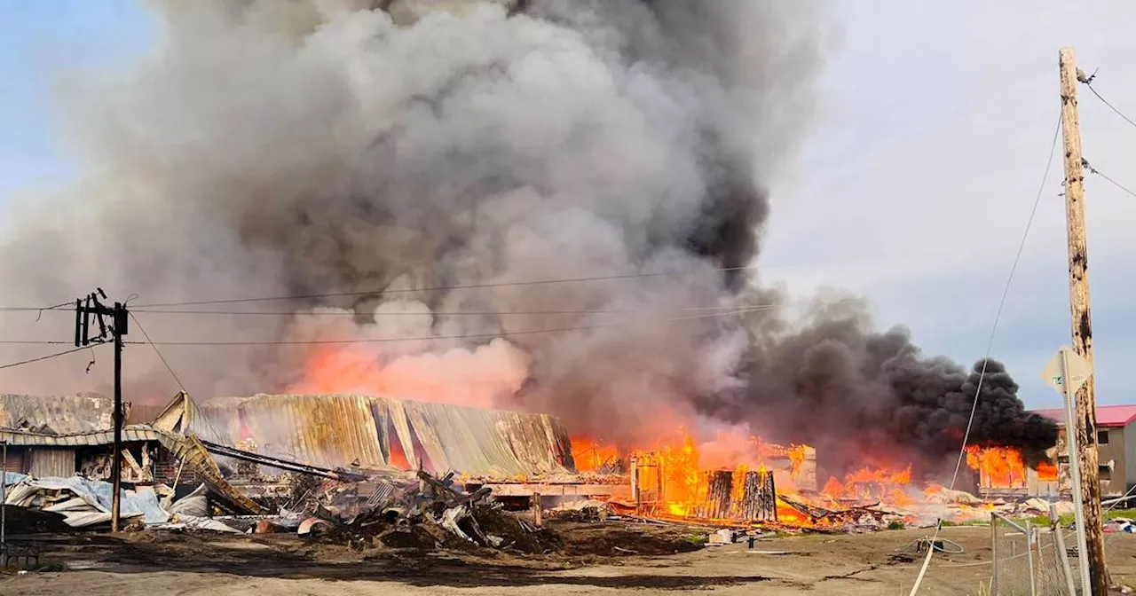 Fast-moving fire destroys school and other buildings in Stebbins