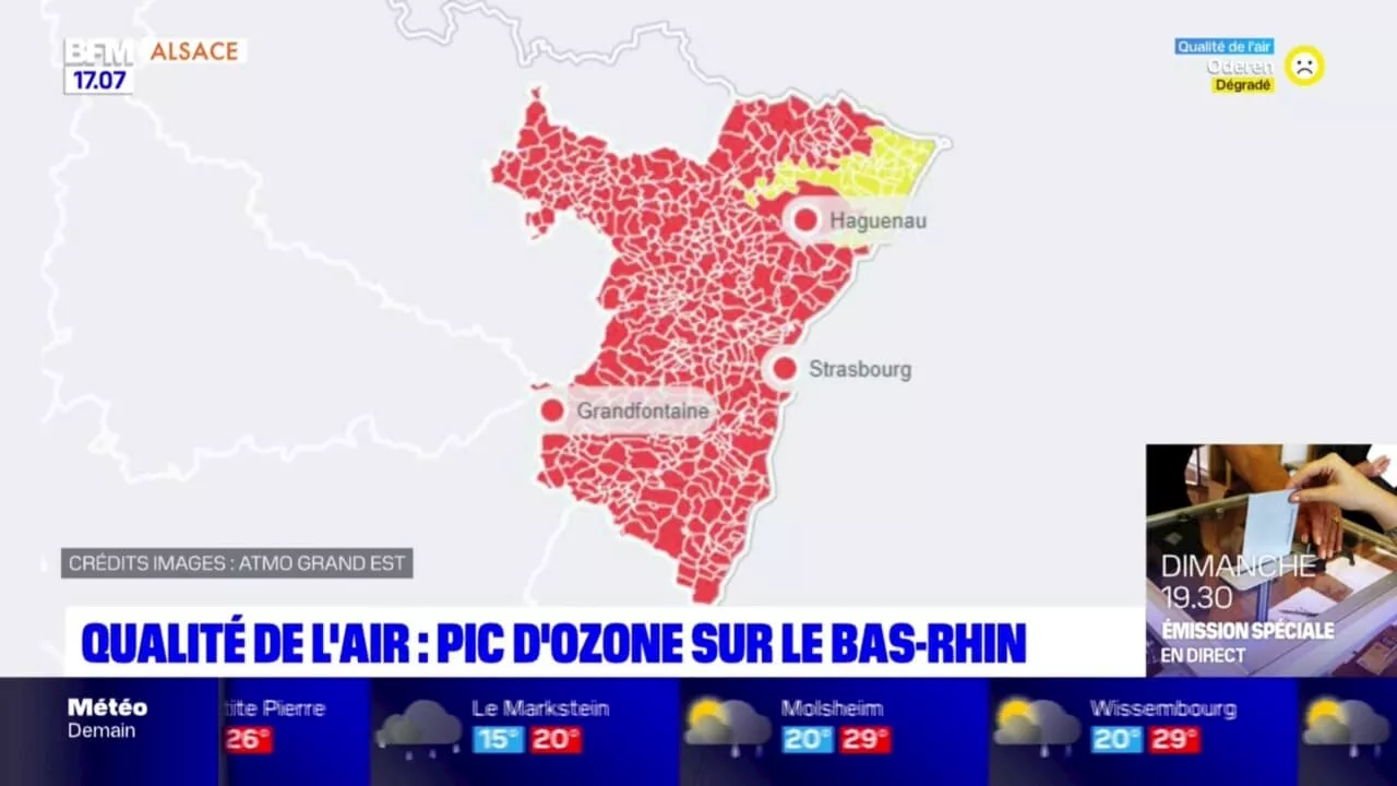 Bas-Rhin: un épisode de pollution à l'ozone prévu ce vendredi