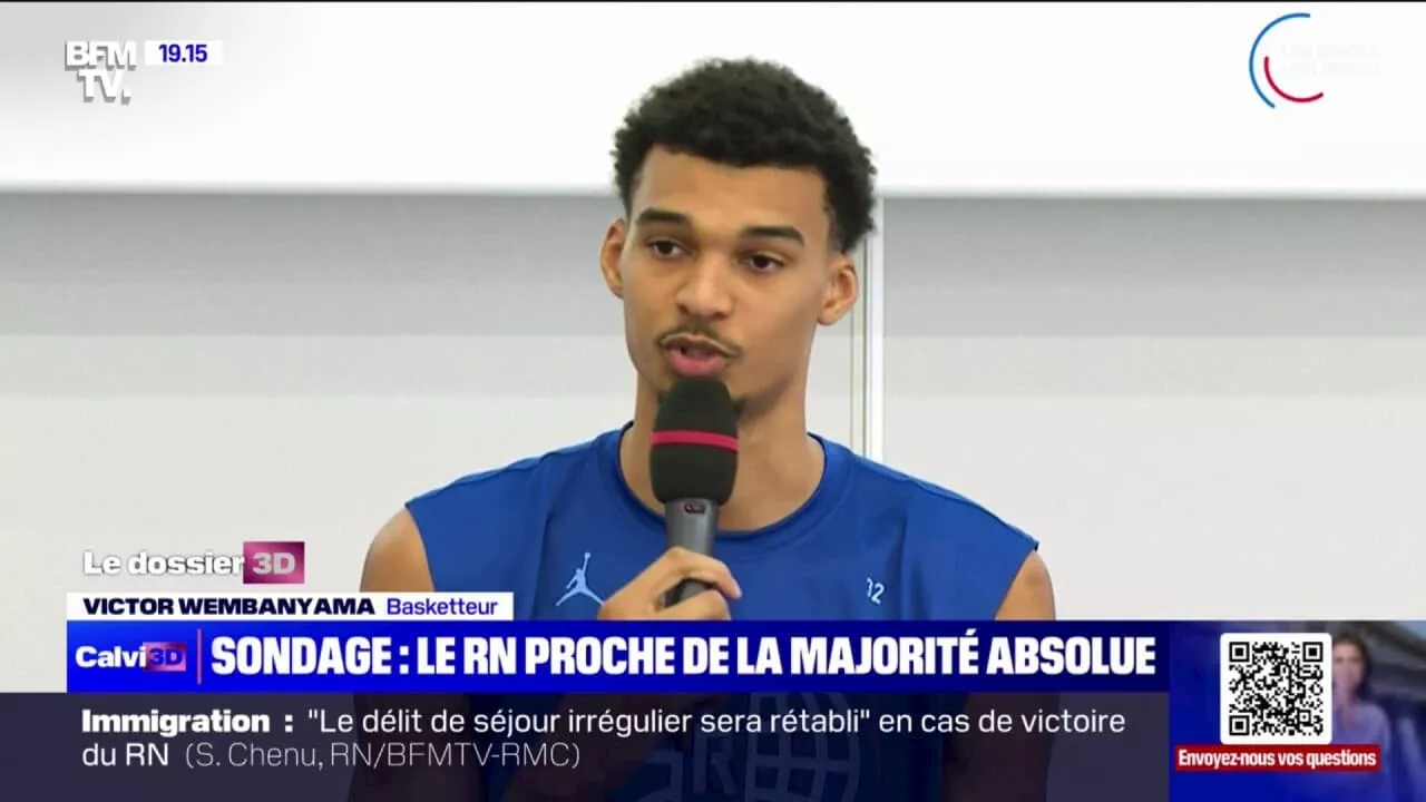 'C'est important de s'éloigner des extrêmes': le basketteur Victor Wembanyama évoque les élections législatives