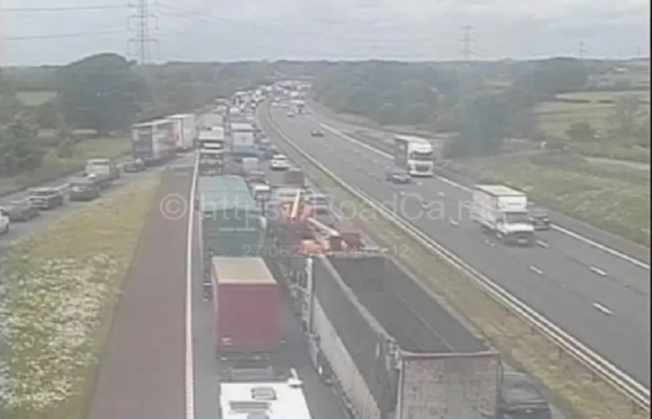 Severe delays on closed M6 north of Preston due to collision