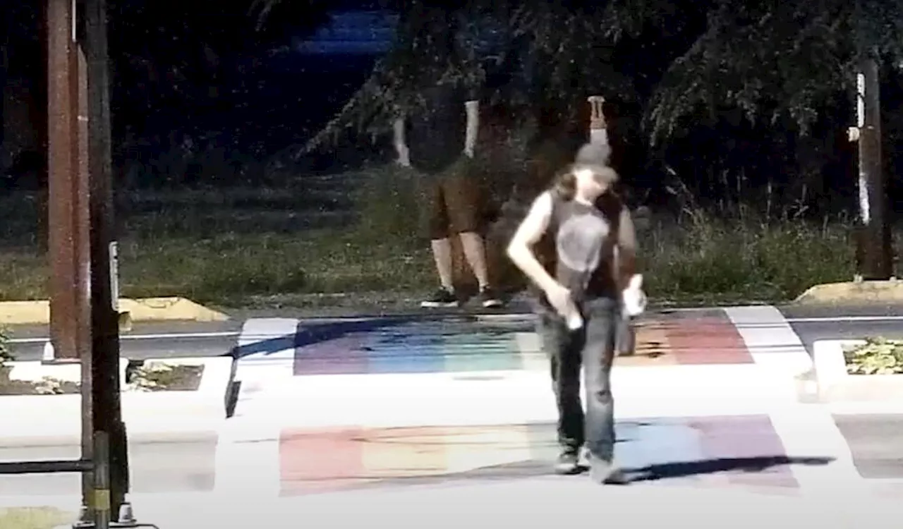 Culprits caught on video as Pride crosswalk vandalized twice in Langford