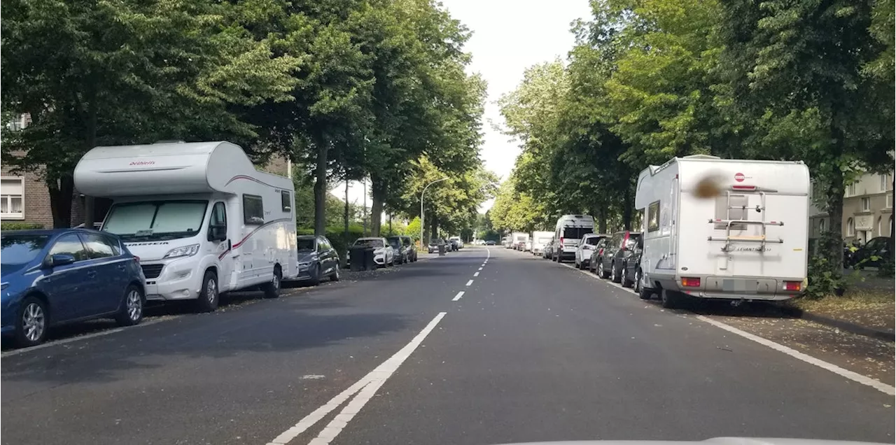 Blick auf Kölner Straße zeigt das Problem: zu viele Wohnmobile