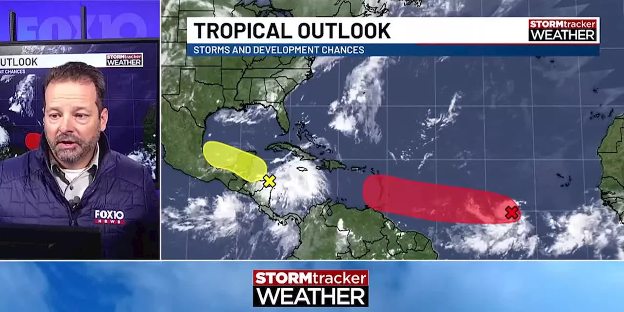 Scattered storms and tropical issues