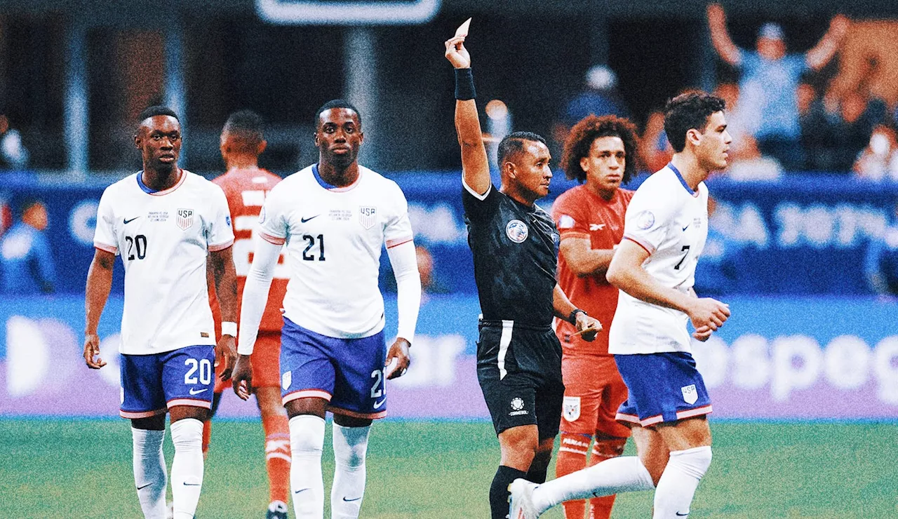 Tim Weah sent off with red card in 18th minute of USA-Panama