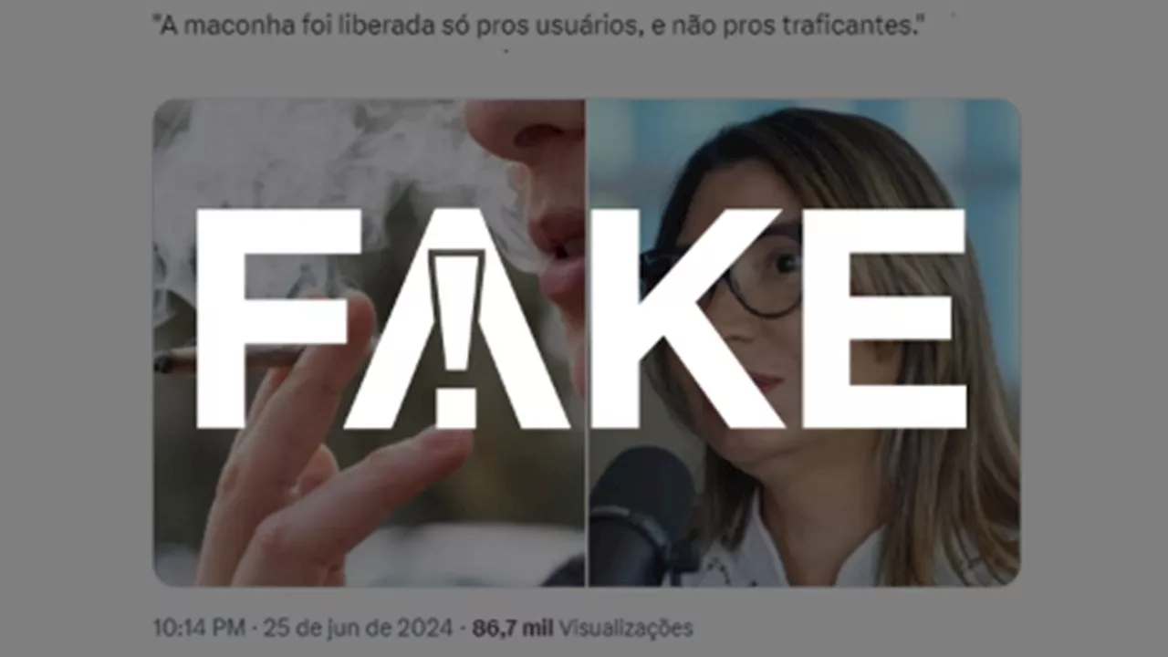 É #FAKE que Janja disse que maconha foi liberada para usuários