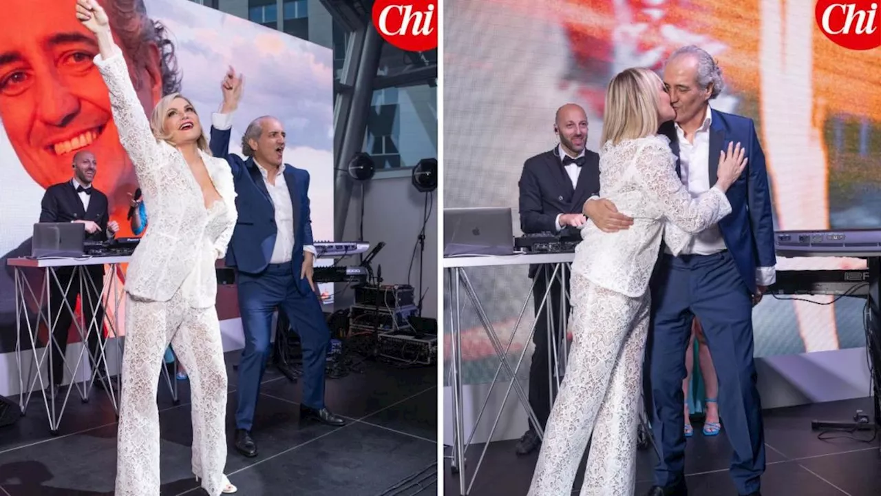 Simona Ventura e Giovanni Terzi sposi il 6 luglio: la grande festa ieri sera a Milano