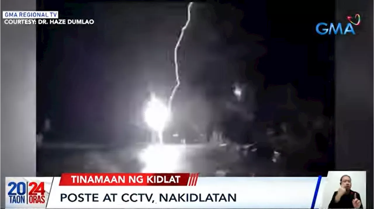 Lightning strikes post in Ilocos Norte, damages CCTV cameras and causes power loss