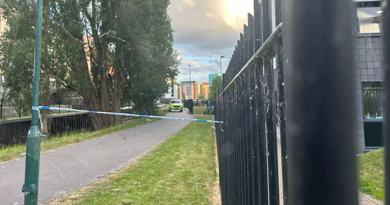 Huge police cordon remains in place after man stabbed on footpath