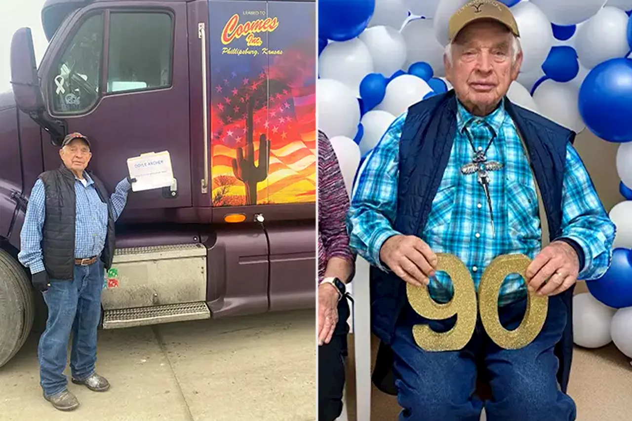 Great-grandfather, 90, named world's oldest trucker after logging 5.5 million miles -- and he has no plans to retire