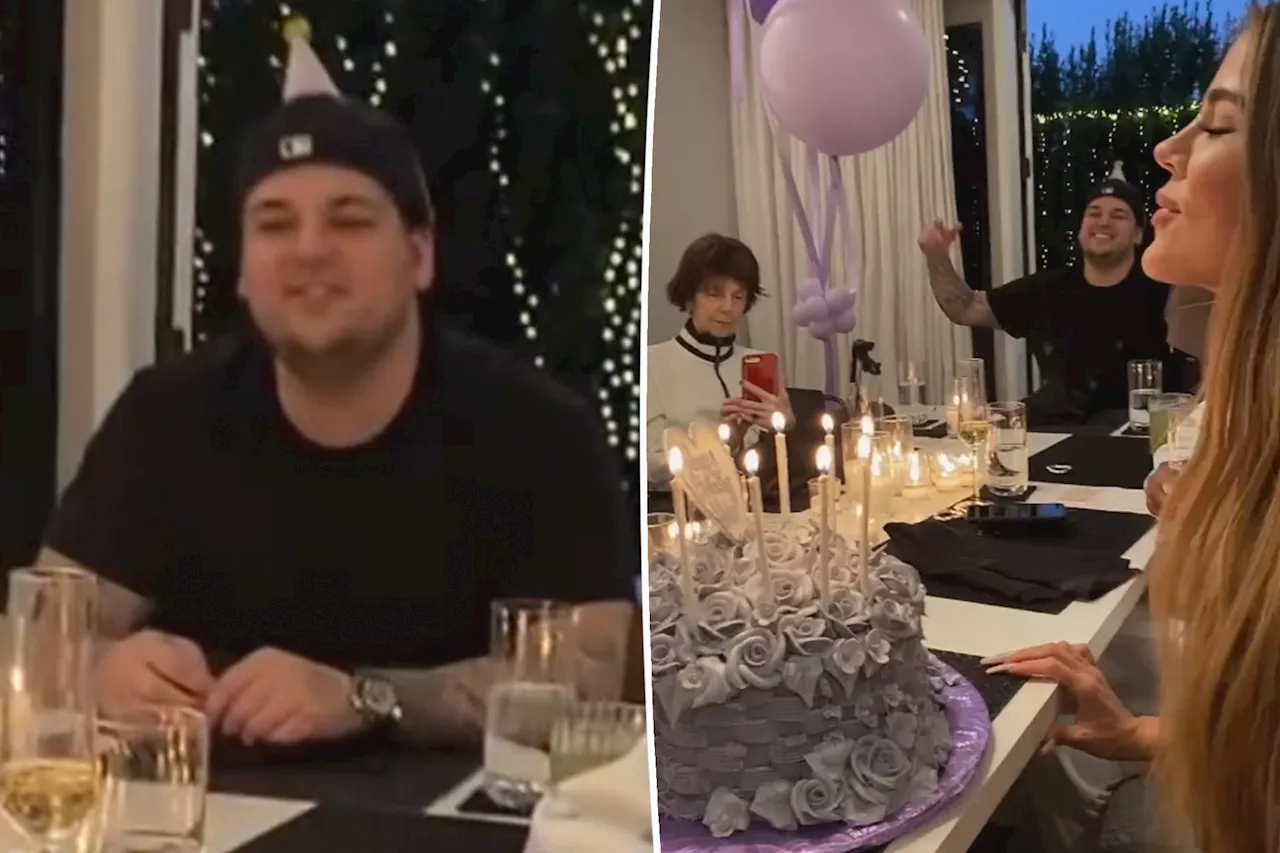 Rob Kardashian makes rare appearance at sister Khloé's 40th birthday party