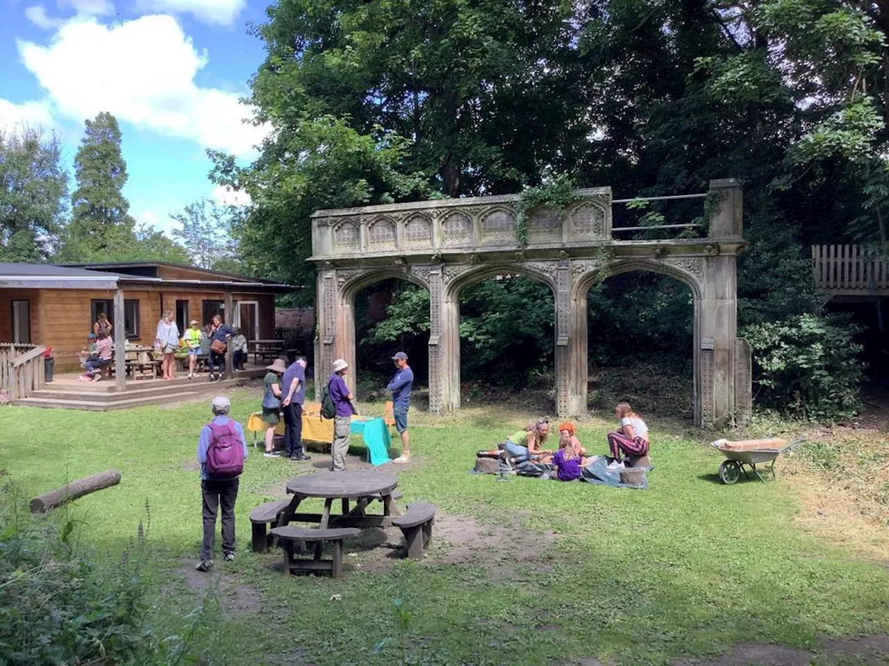 Pupils at a school in Shrewsbury show off their secret garden