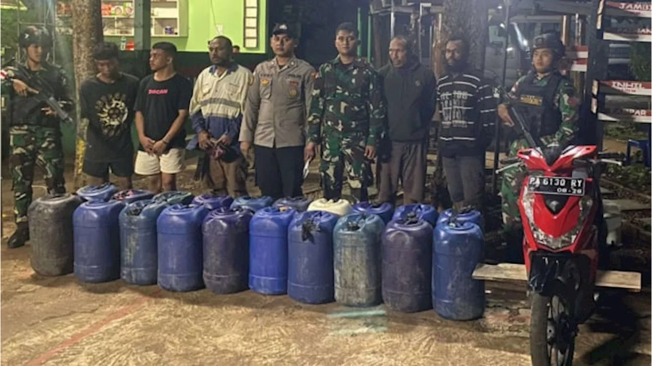 TNI Gagalkan Penyelundupan 700 Liter Pertalite di Perbatasan Indonesia-Papua Nugini