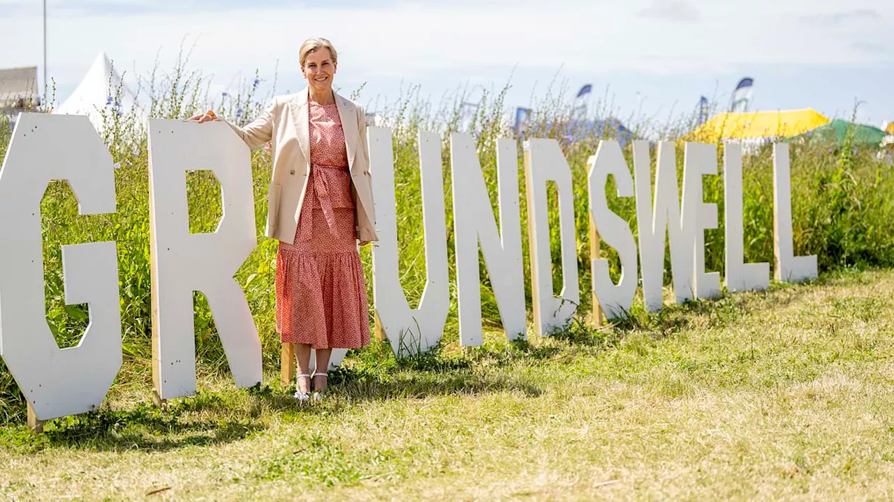 Sophie, Duchess of Edinburgh, is heatwave ready in summery florals during a visit to the Groundswell...