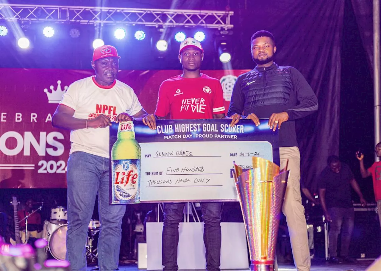 Celebrating Progress: Life Lager Beer toast to Enugu Rangers, NPFL Championship winners