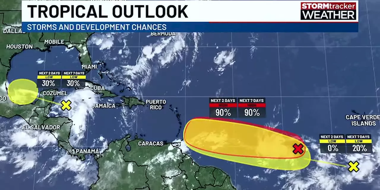 Summer heat and storms; Tropical development likely in the Atlantic