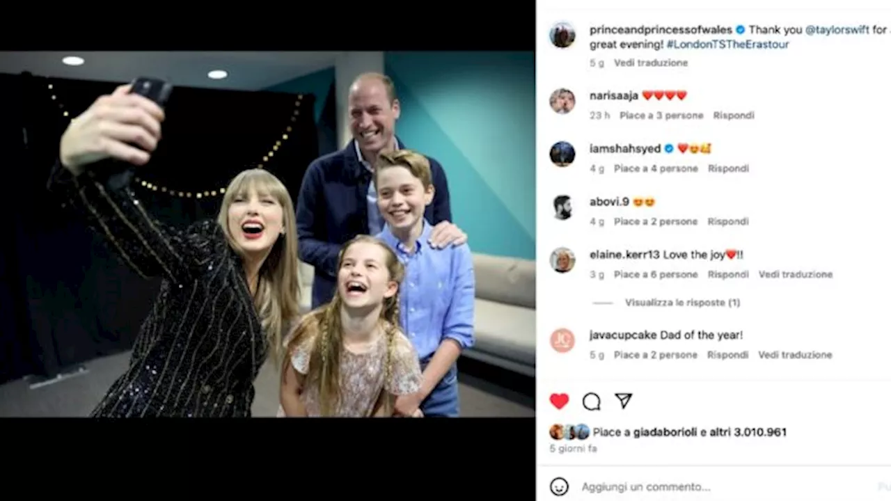 Il principe William è sempre più popolare dopo il selfie con Taylor Swift