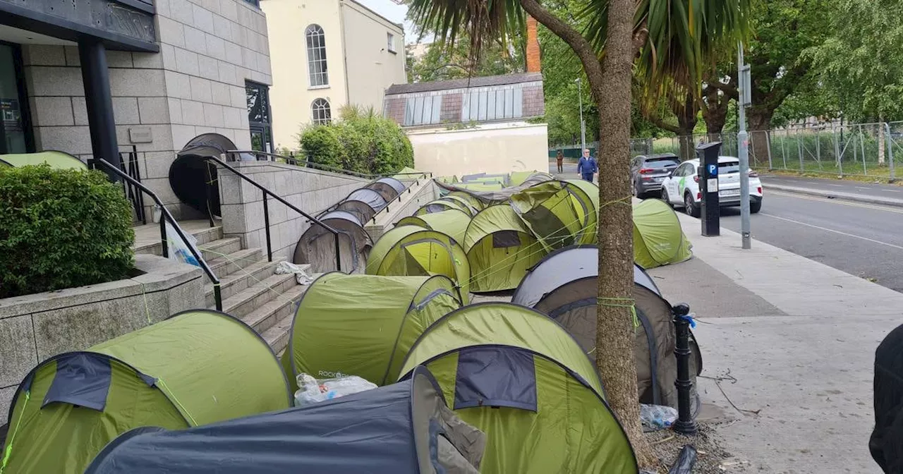 Around 50 tents pitched by homeless asylum seekers near Grand Canal in central Dublin