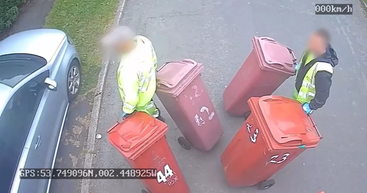 'Hairy moment' bin men nearly hit after car mounts path to get round lorry