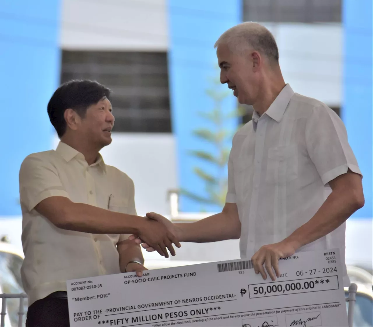 PBBM turns over P60 M to Bacolod, Negros Occidental