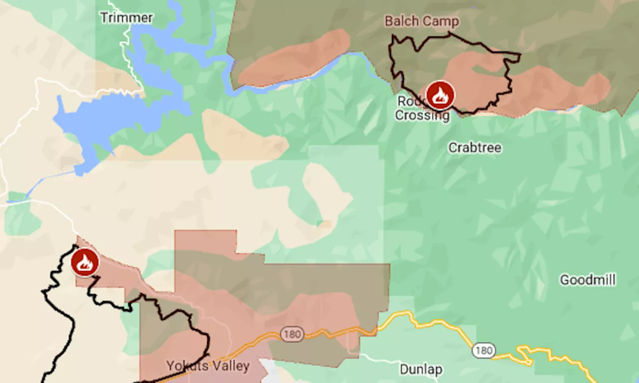 Map: Evacuations in Sierra foothills for Basin and Fresno June Lightning wildfires