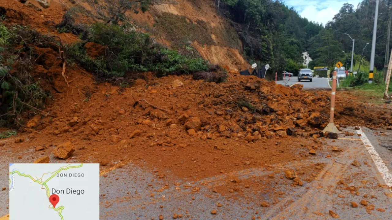 Cierre total en la vía Don Diego – La Ceja por derrumbe en El Tequendamita