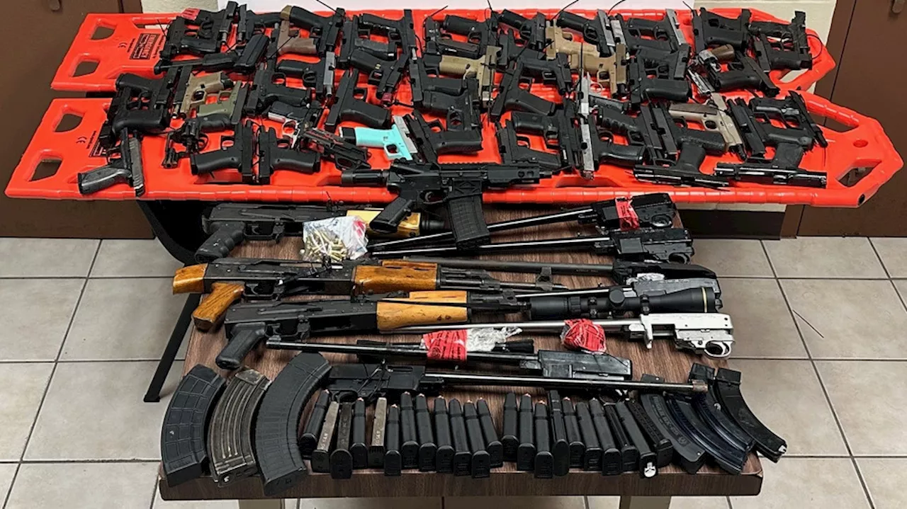 CBP officers seize 60-plus weapons, ammo hidden inside a vehicle at Progreso Bridge