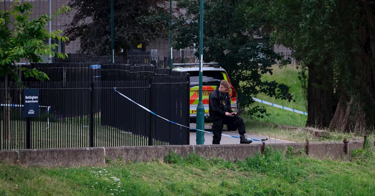 Pictures from stabbing scene as cordon remains in place by flats