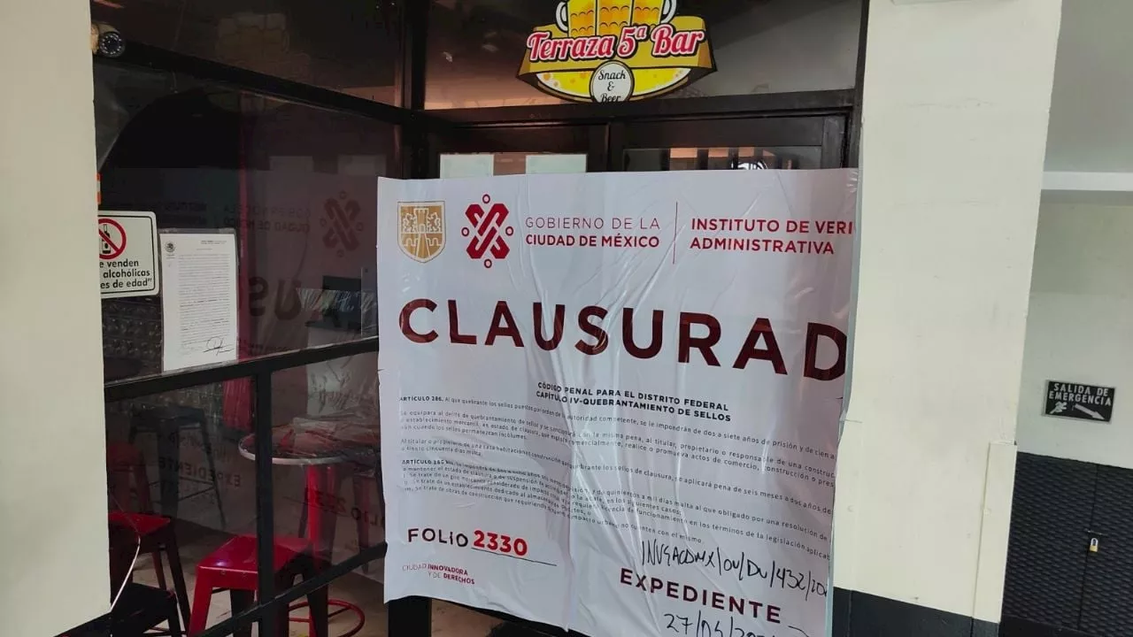 Clausuran tres bares irregulares del Centro Histórico de la CDMX