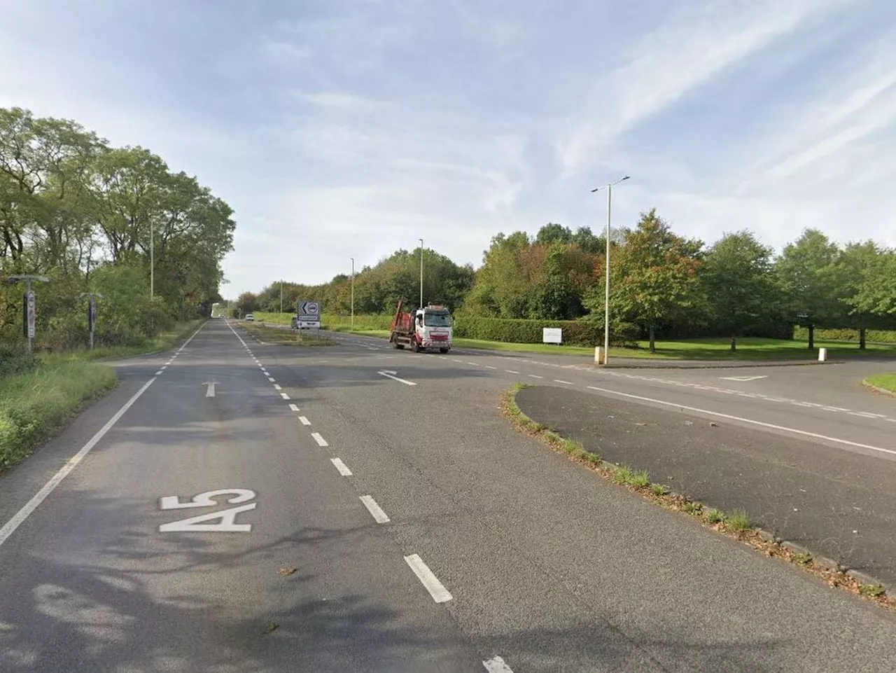 Motorcyclist taken to hospital after crash with car at A5 junction near Telford