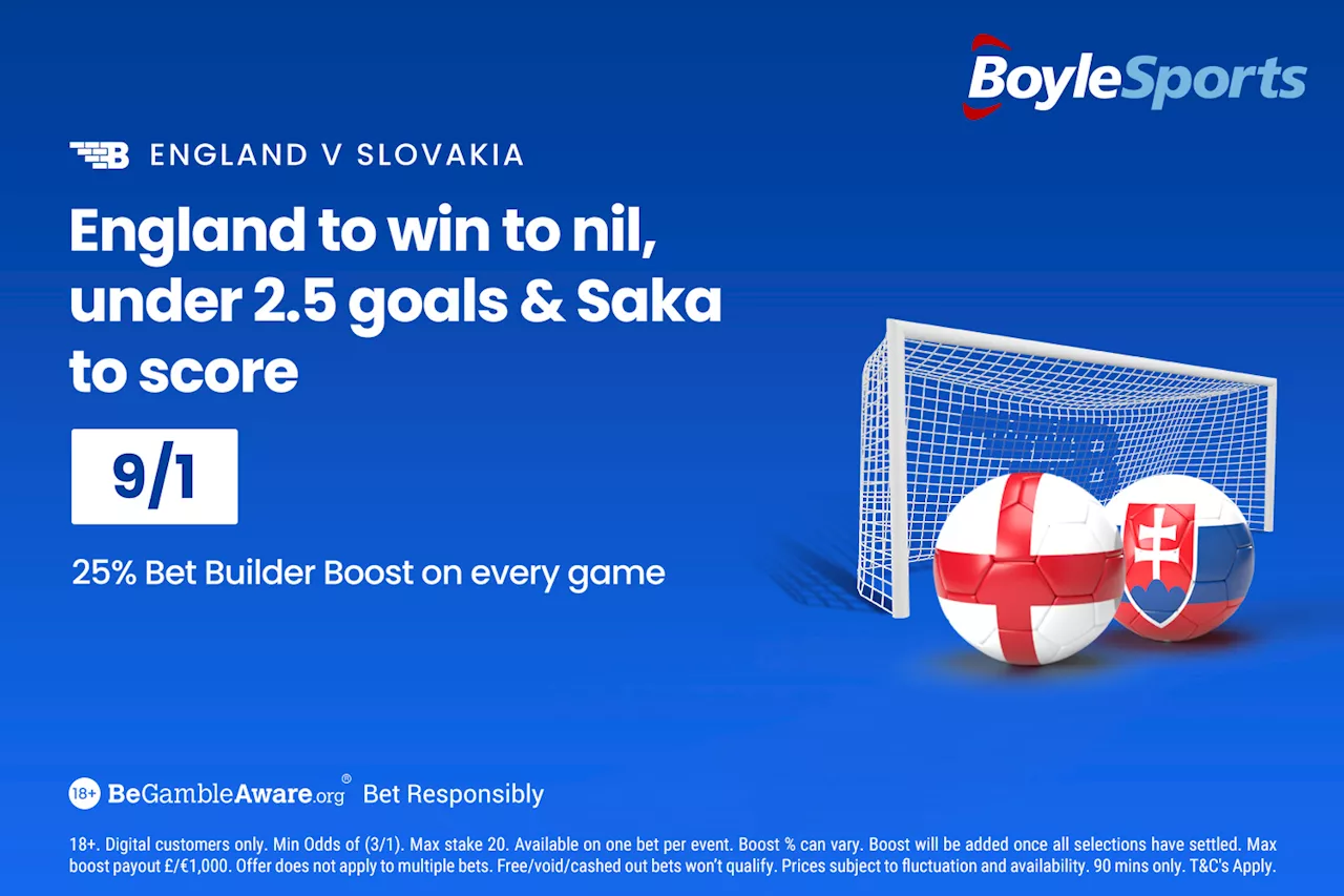 England vs Slovakia Euro 2024: Bet £10 get £35 free bets on BoyleSports...