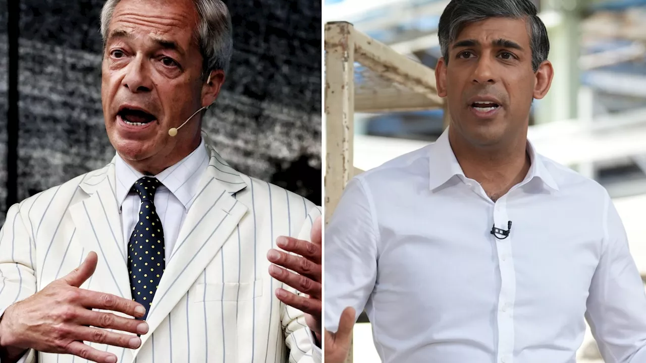 Farage is appeasing Putin and playing into despot’s hands with damaging comments, Sunak says...