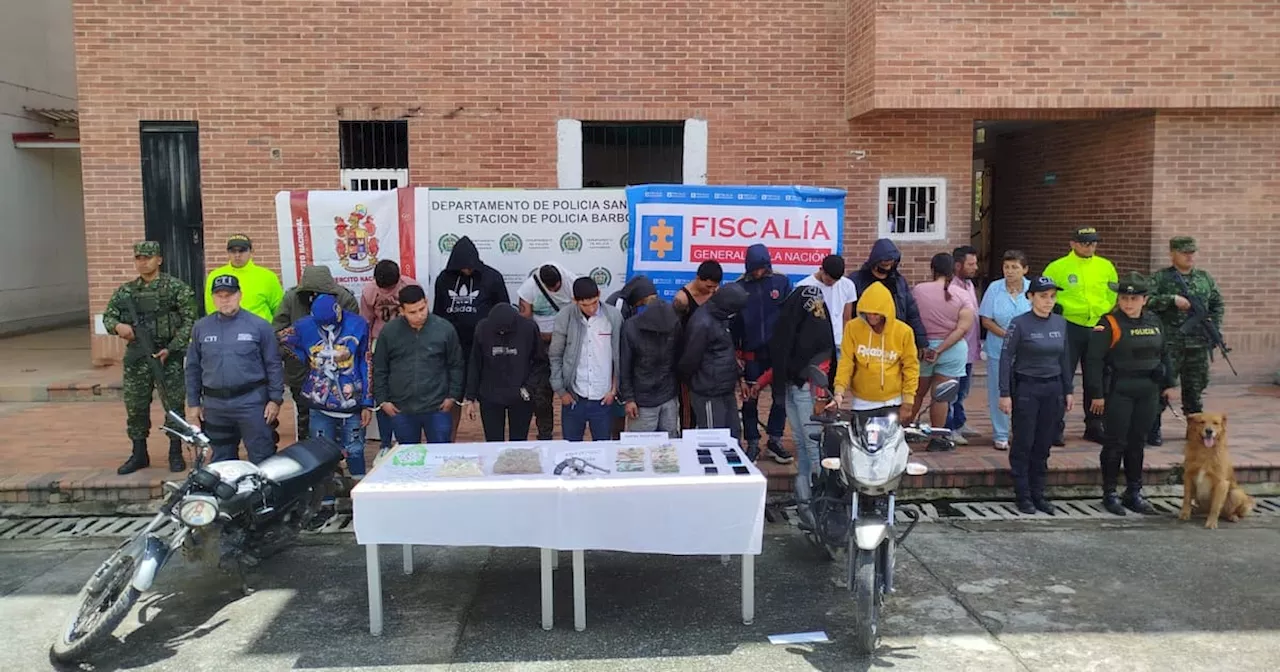 Contundente golpe al tráfico de estupefacientes, 20 personas fueron capturadas en Barbosa, Santander