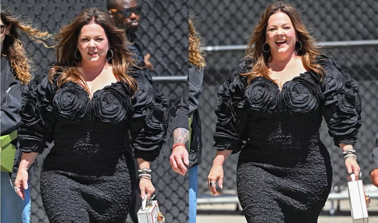 Melissa McCarthy Puts Floral Spin on Little Black Dress for ‘Jimmy Kimmel’ Appearance