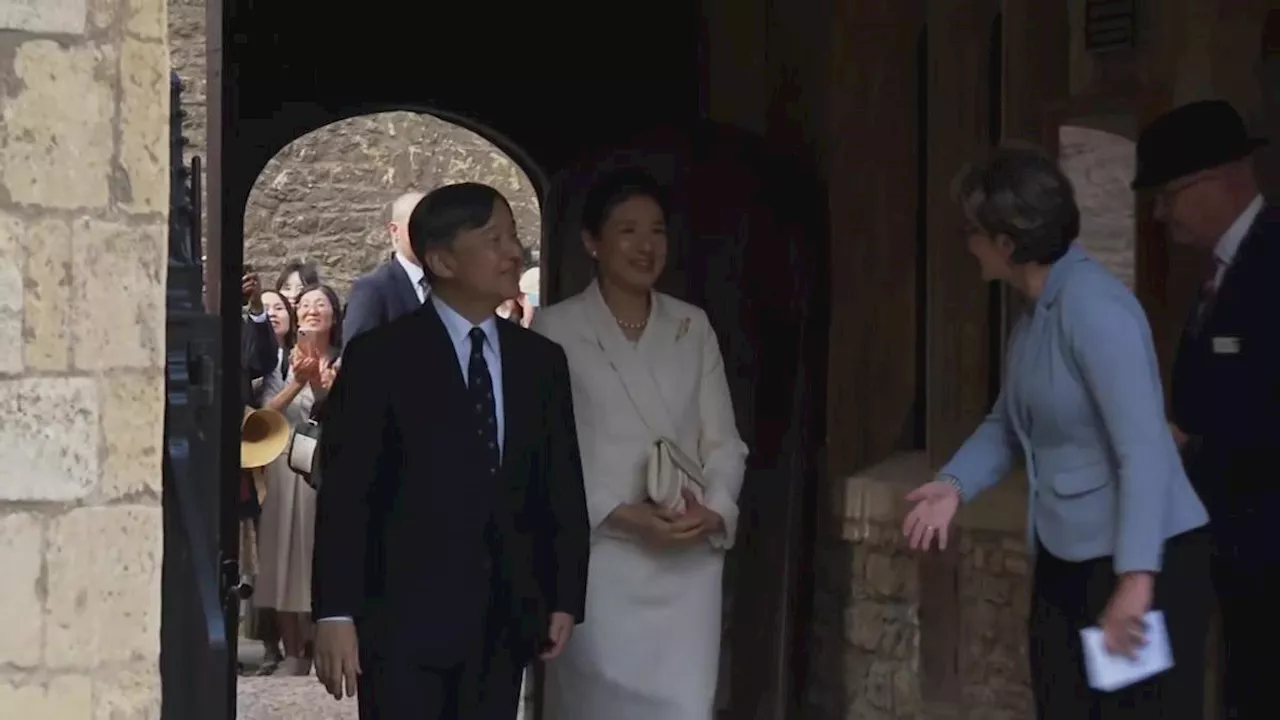 Japan's emperor plants cherry tree at Oxford University college where he once studied