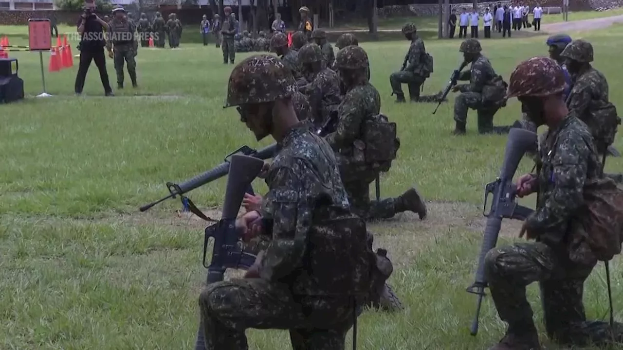 Taiwan president Lai Ching-te inspects army bootcamp in Taichung over growing tension with China