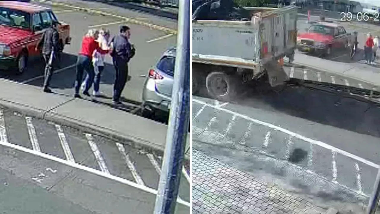 Moment out of control truck slams into Sydney school classroom captured on CCTV