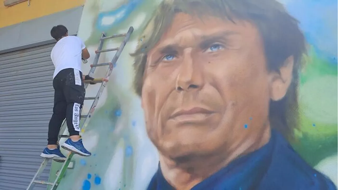 A Napoli e' gia' Conte-mania, ecco il primo murale