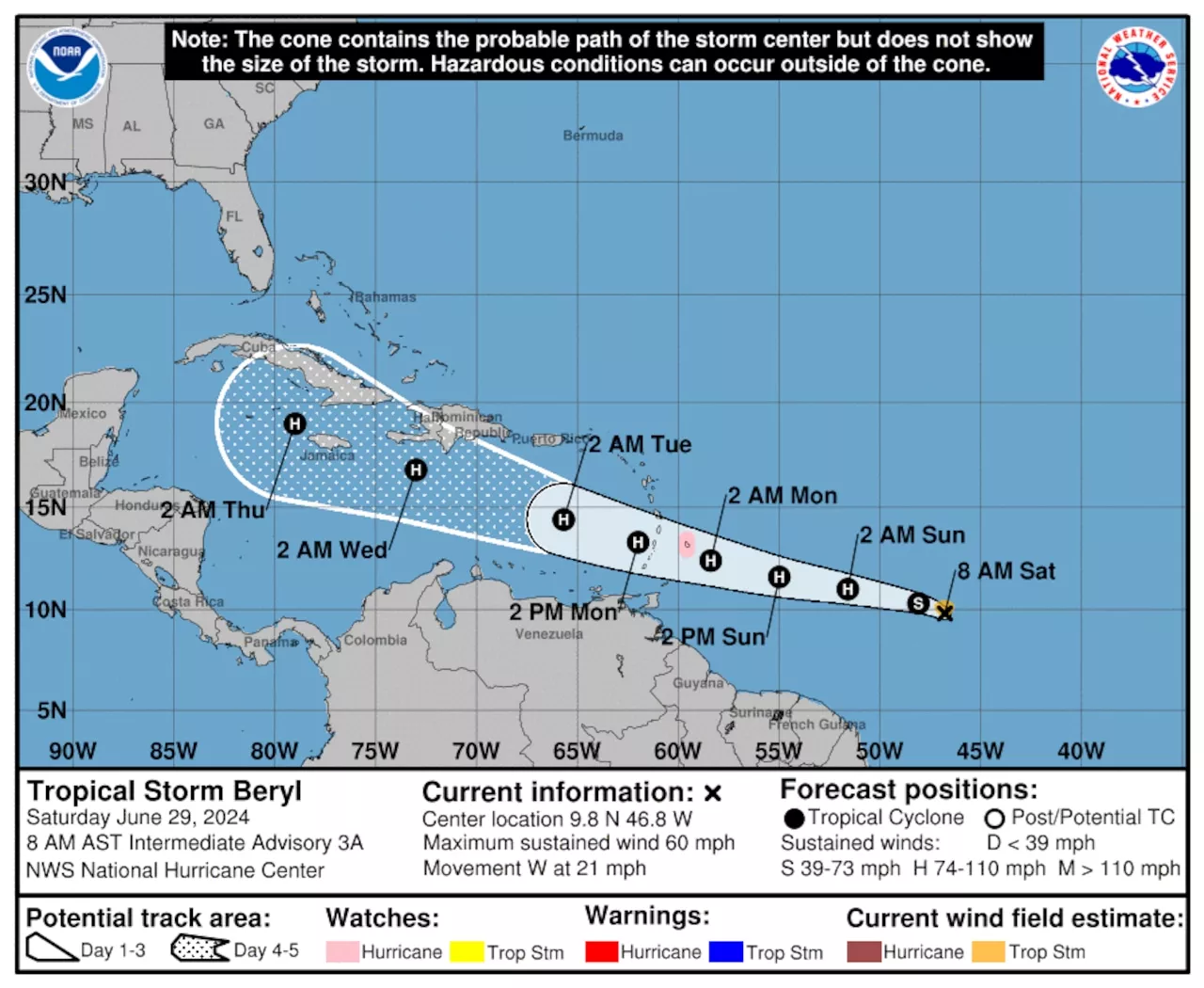 Tropical Storm Beryl 2024: Here’s the official forecast track