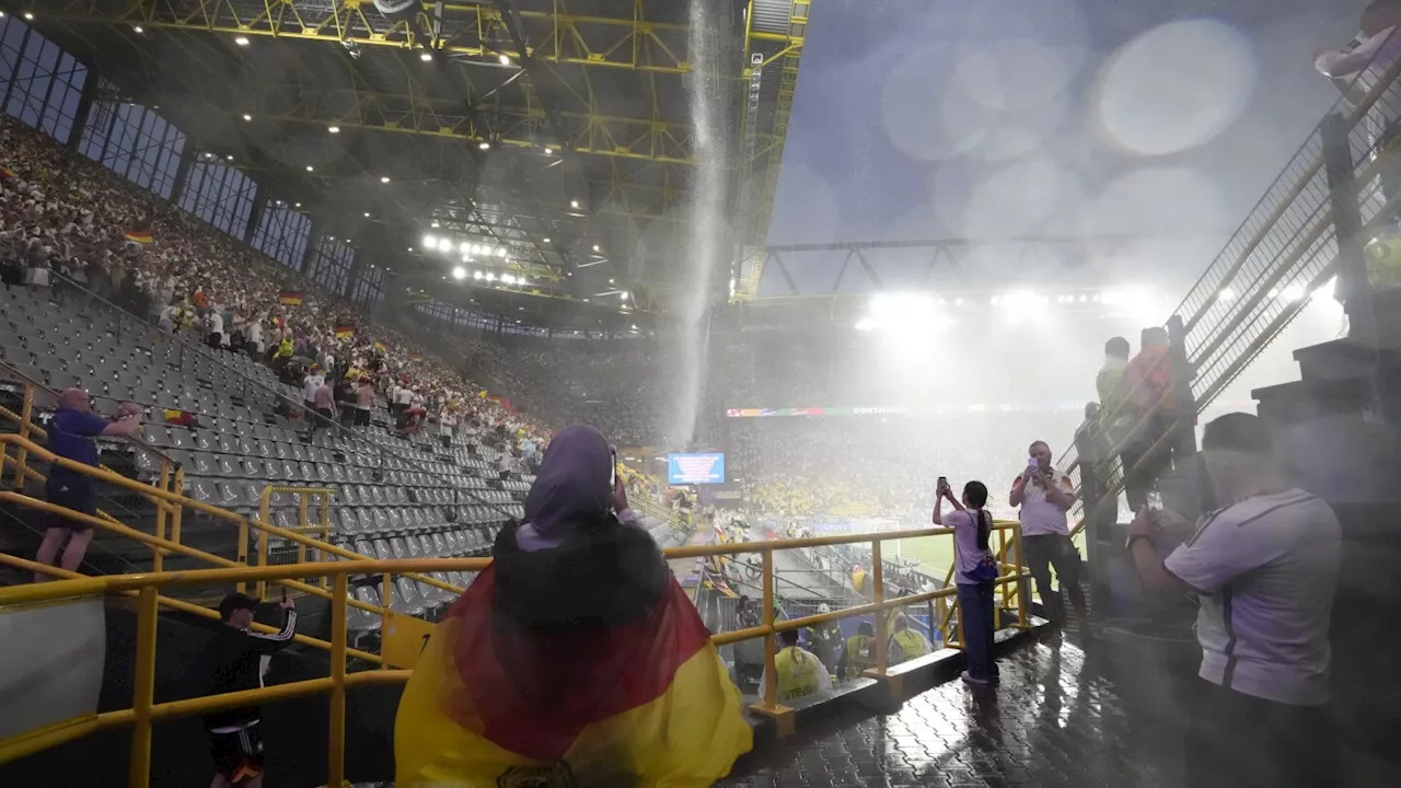 Thunderstorm and hail disrupts Germany-Denmark game at Euro 2024