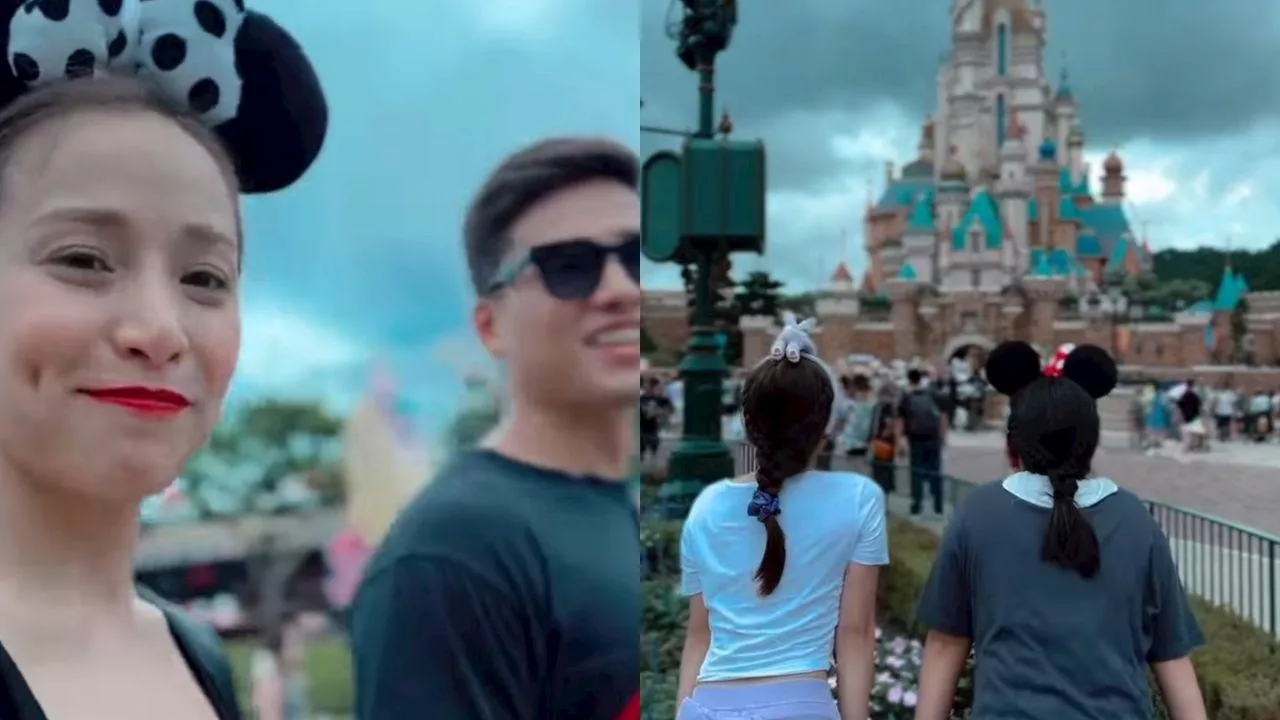 Cristine Reyes bonds with daughter Amarah, BF Marco Gumabao at Hong Kong Disneyland