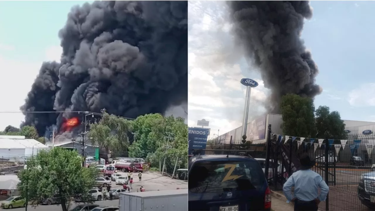 VIDEO: incendio consume bodegas de Cuautilán Izcalli, cerca de la México-Querétaro