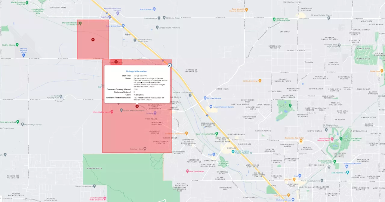 LIVE UPDATES: TEP customers lose power in Marana as Friday storm moves through northwest Tucson