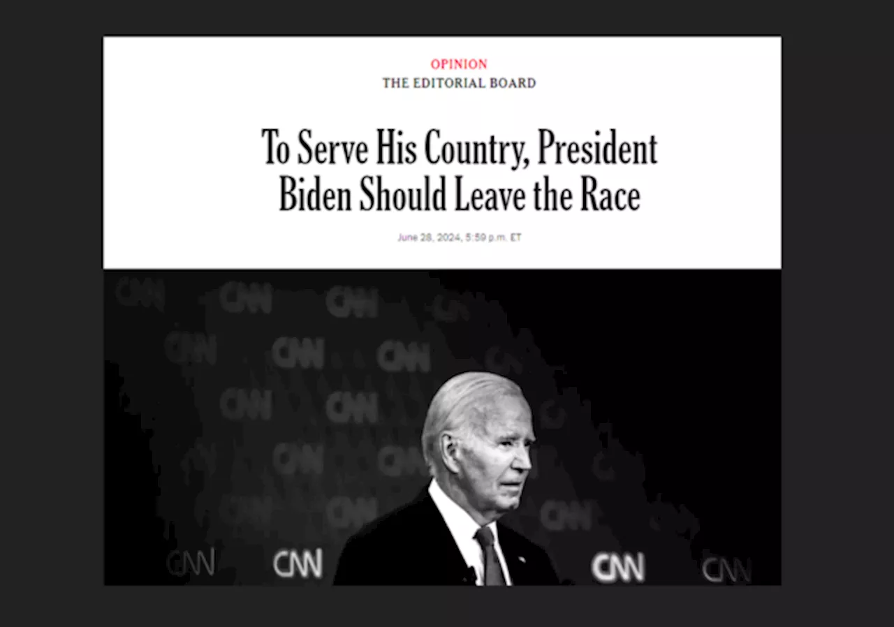 NY Times Editorial Board Calls On Joe Biden To Abandon Reelection Campaign