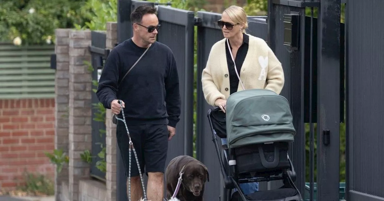 Ant McPartlin and wife Anne-Marie spotted out on a walk with their newborn baby