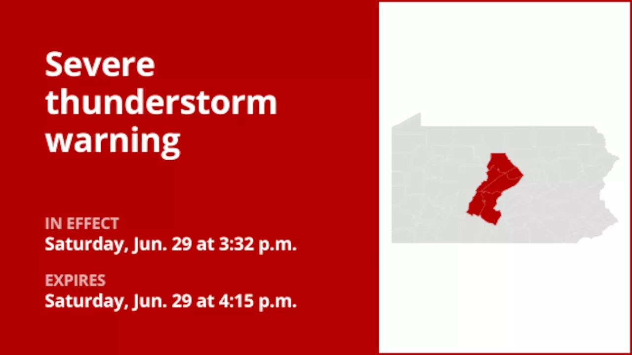 Damaging winds predicted with thunderstorms to hit part of Pennsylvania Saturday