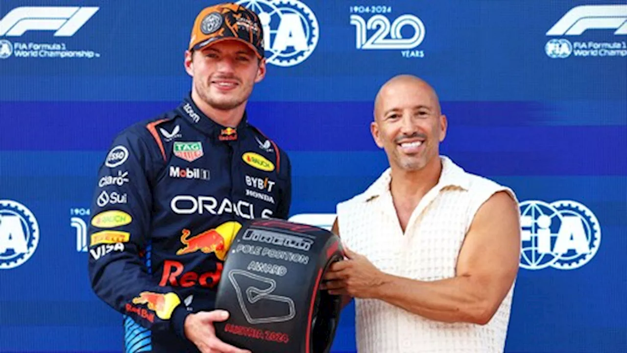 Max Verstappen ontvangt Pole Position Award van Selling Sunset-ster Jason Oppenheim