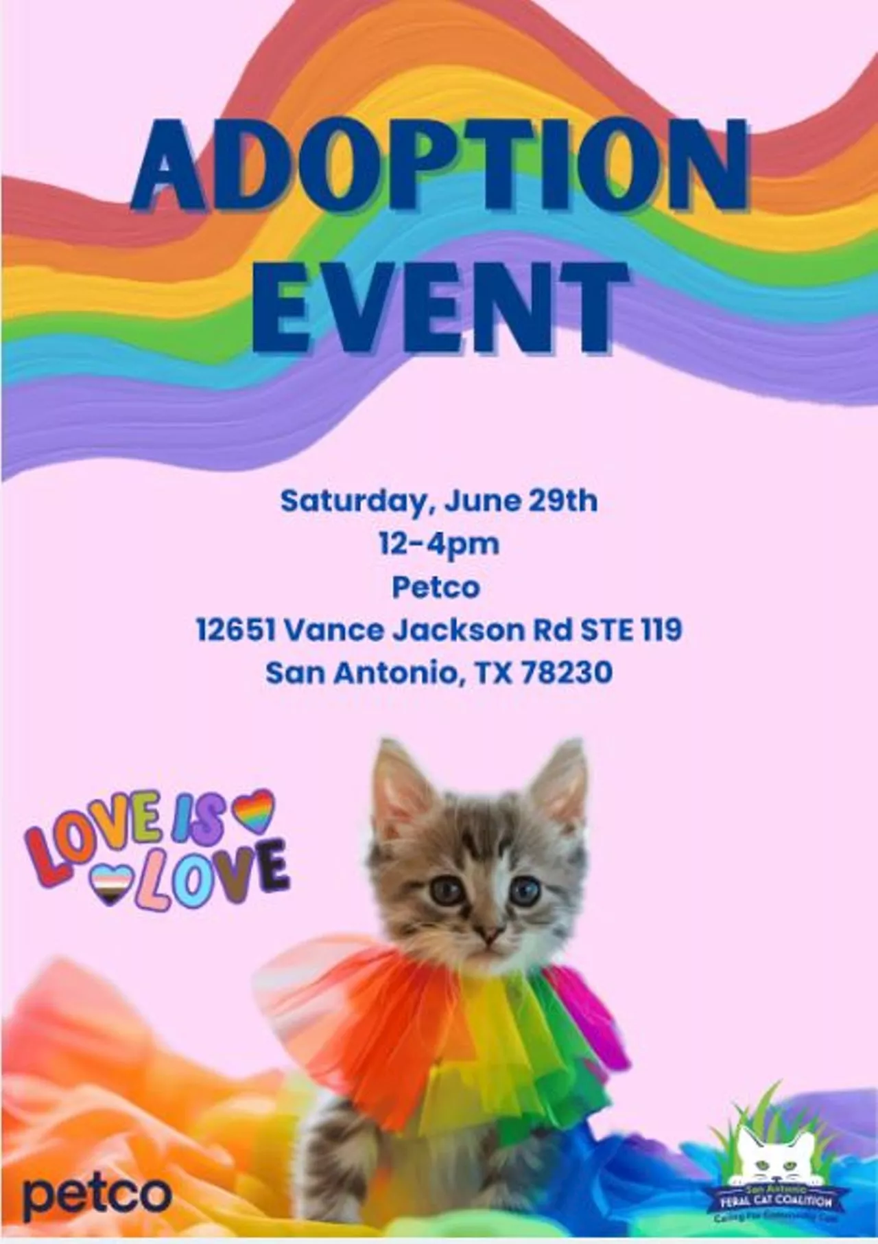 San Antonio Feral Cat Coalition PRIDE Adoption Event