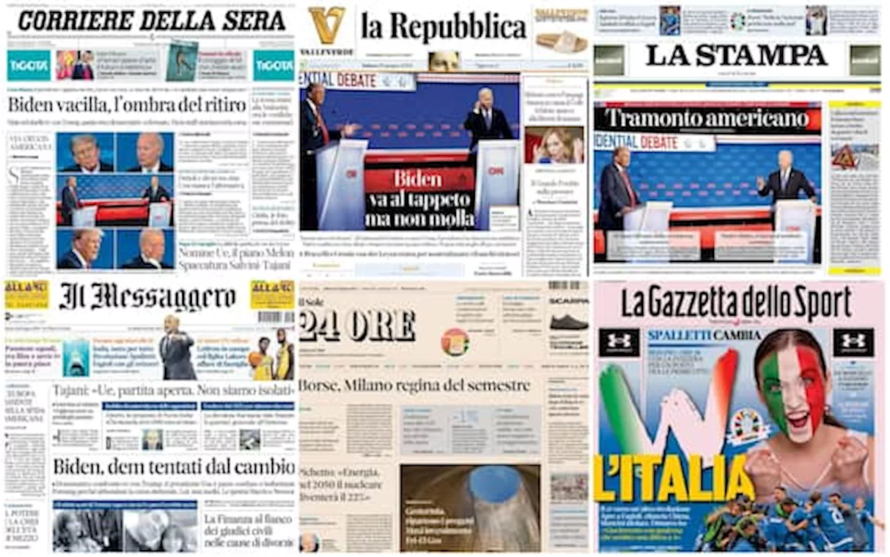 Le prime pagine dei quotidiani di oggi 29 giugno: la rassegna stampa di Sky TG24