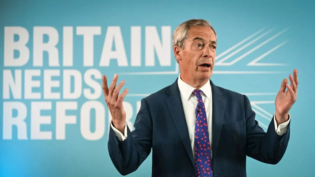 Activists interrupt Nigel Farage’s election rally with a banner of Vladimir Putin saying ‘I love Nigel’