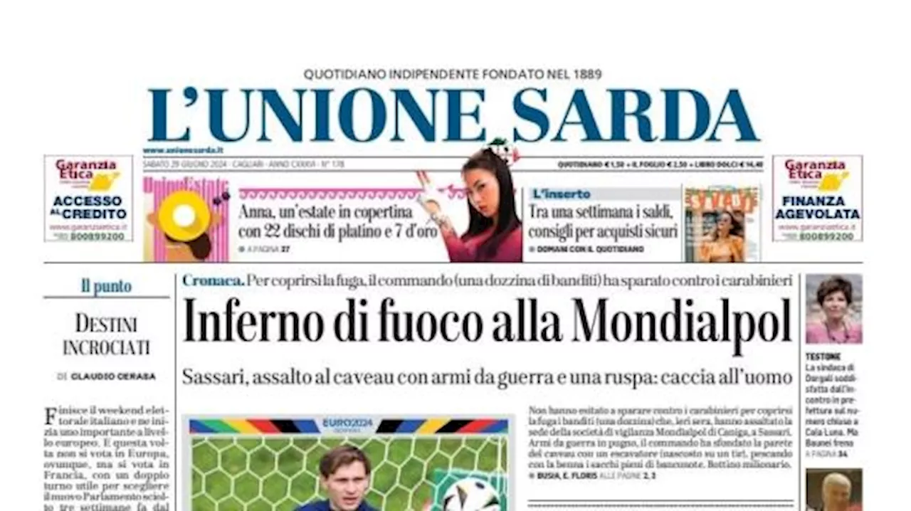 'Avanti Italia, sai come si fa': l'apertura dell'Unione Sarda sugli ottavi contro la Svizzera